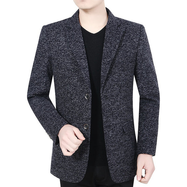 Men's Structured Casual Blazer with Subtle Melange Effect and Two-Button Silhouette Mune Fashion