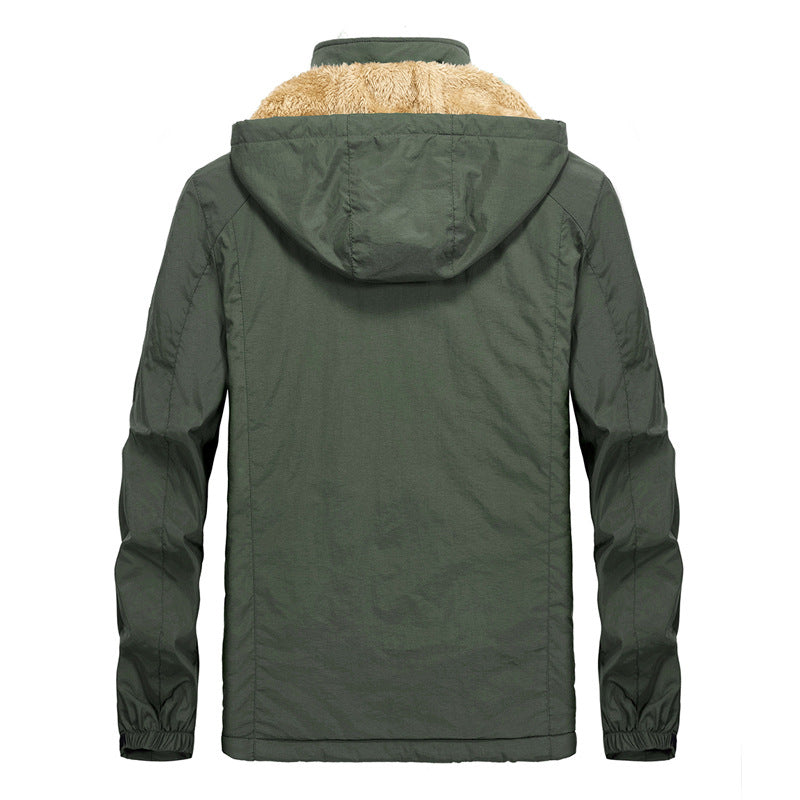 Men's Utility Hooded Jacket with Full Zip and Warm Faux Fur Lining Mune Fashion