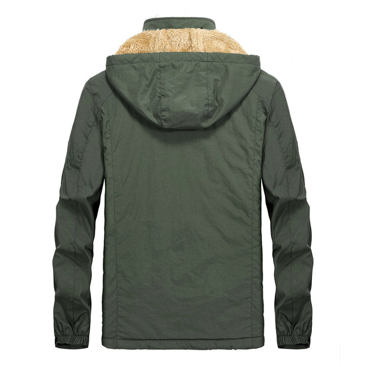 Men's Utility Hooded Jacket with Full Zip and Warm Faux Fur Lining Mune Fashion