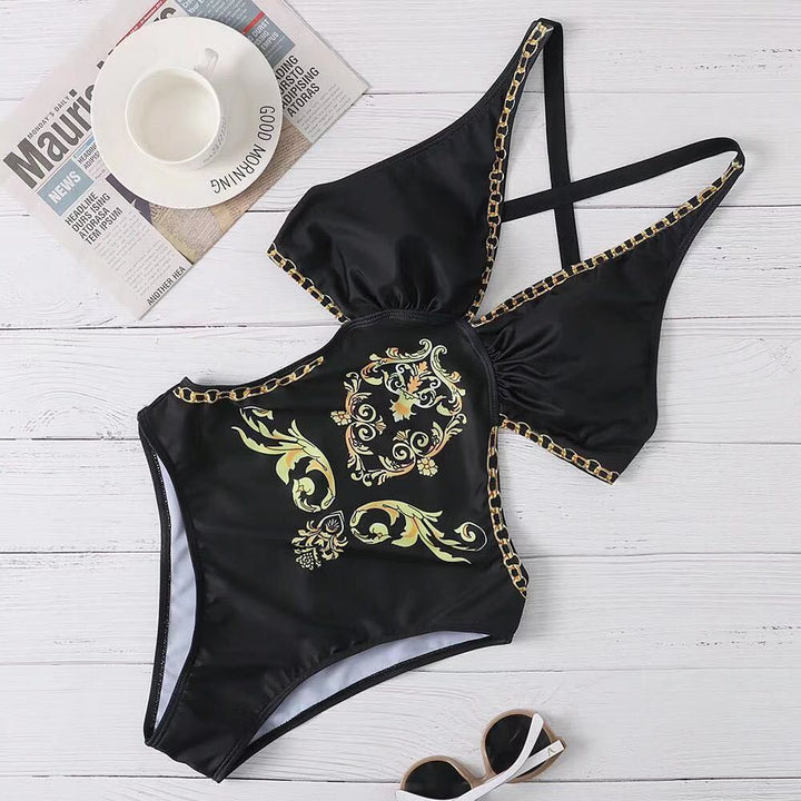Ladies one-piece swimsuit with intricate design and adjustable straps Mune Fashion