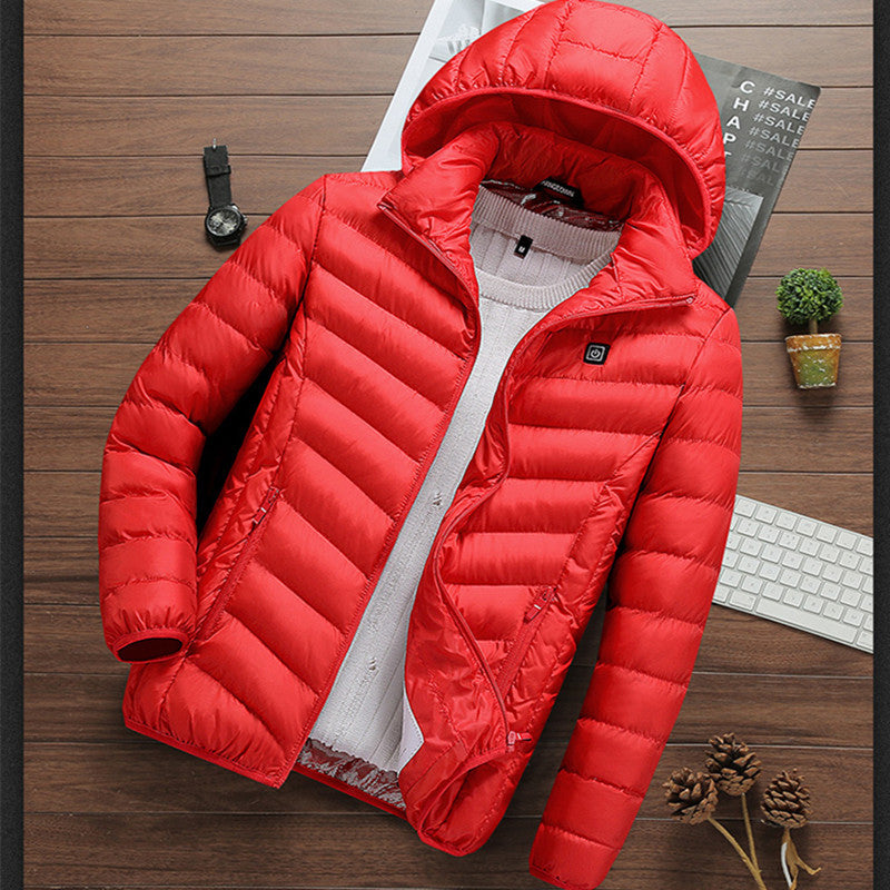 Men's Lightweight Quilted Hooded Jacket with Thermal Lining and Zipper Pockets Mune Fashion
