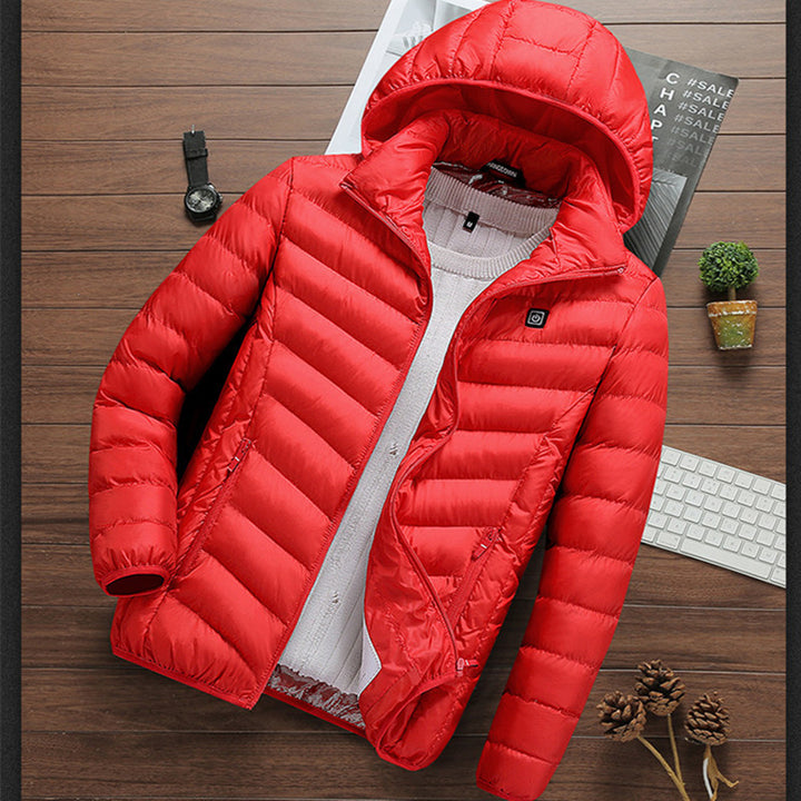 Men's Lightweight Quilted Hooded Jacket with Thermal Lining and Zipper Pockets Mune Fashion