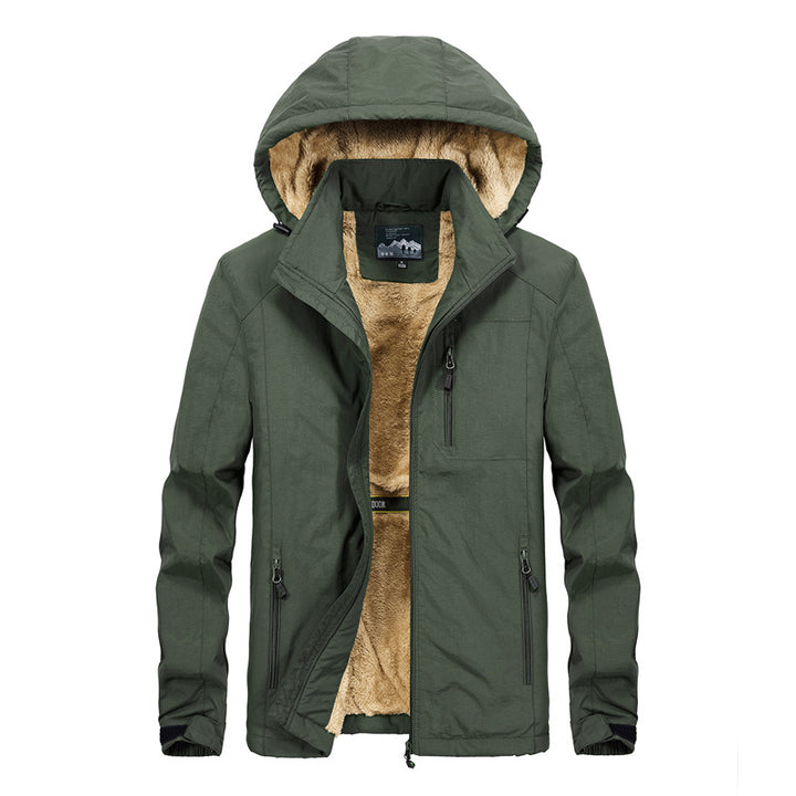 Men's Utility Hooded Jacket with Full Zip and Warm Faux Fur Lining Mune Fashion