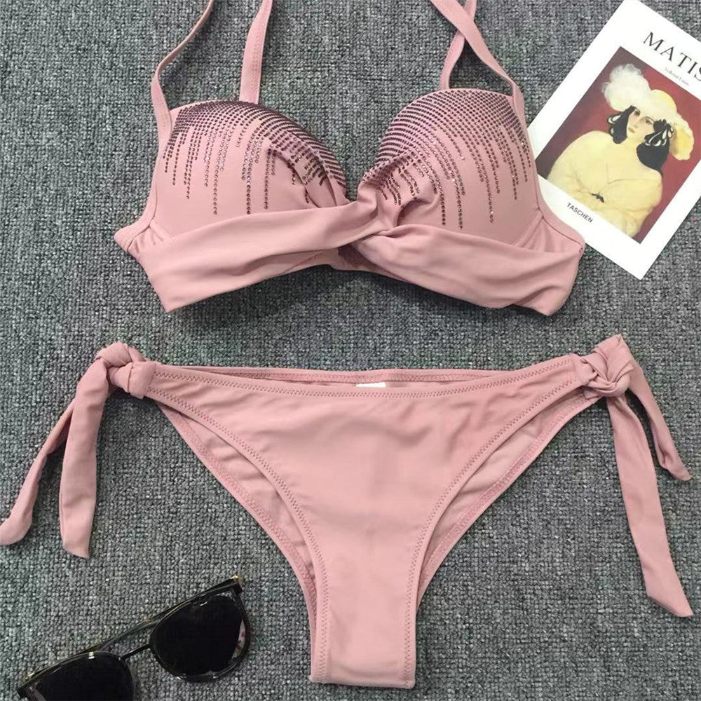 Women Glamorous Push-Up Bikini with Sparkling Applications Mune Fashion