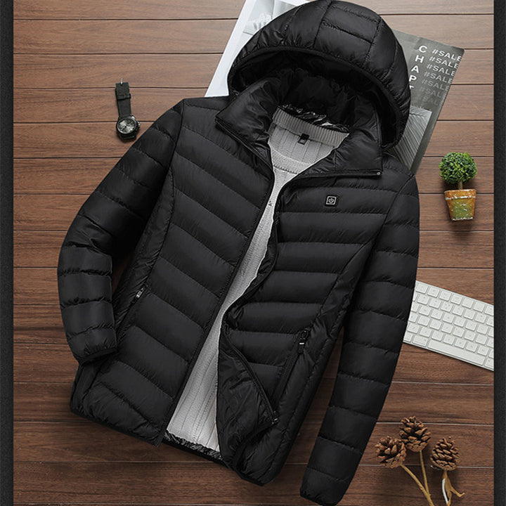 Men's Lightweight Quilted Hooded Jacket with Thermal Lining and Zipper Pockets Mune Fashion
