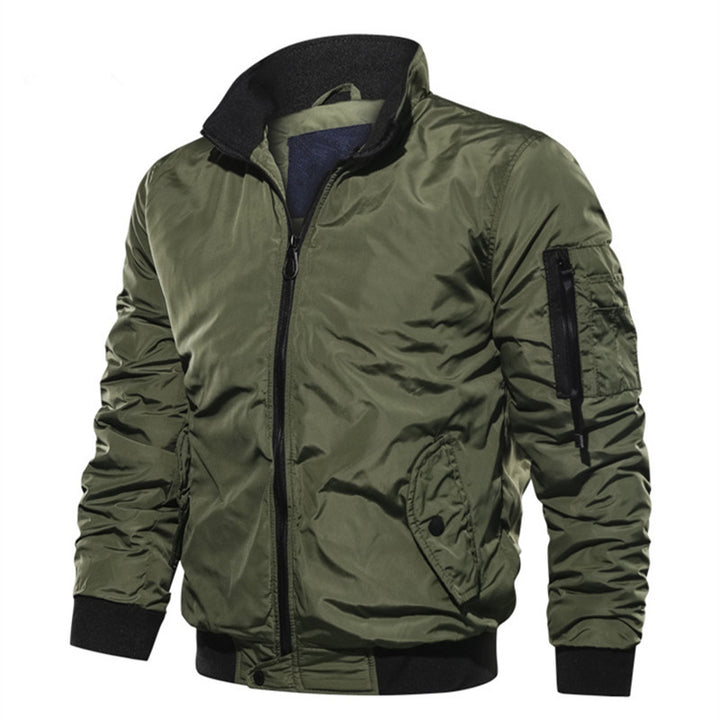 Men's bomber jacket in pilot style with thermal lining, arm pocket and ribbed cuffs Mune Fashion