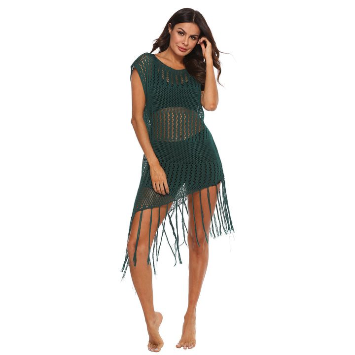 Women's beach dress with fringes and net design Mune Fashion