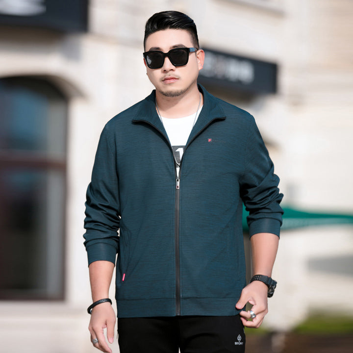 Men's Lightweight Casual Jacket with Zipper and Stand Collar Mune Fashion