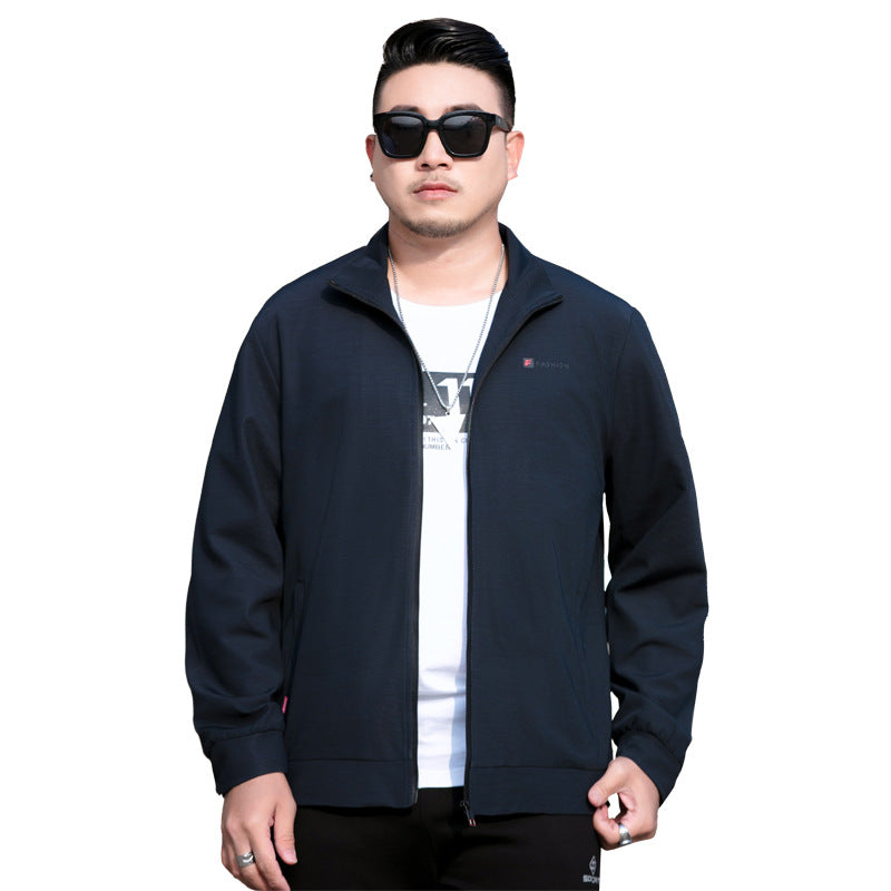 Men's Lightweight Casual Jacket with Zipper and Stand Collar Mune Fashion