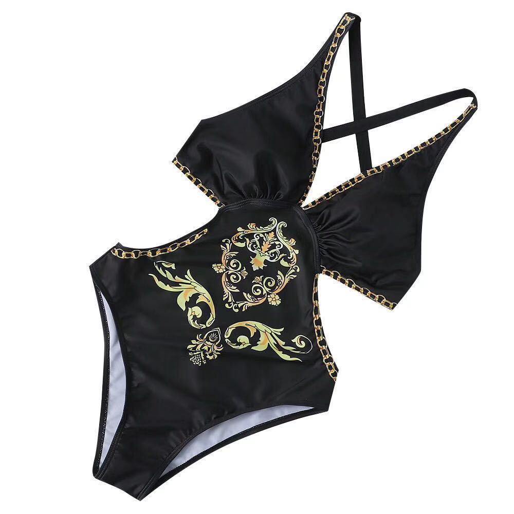 Ladies one-piece swimsuit with intricate design and adjustable straps Mune Fashion