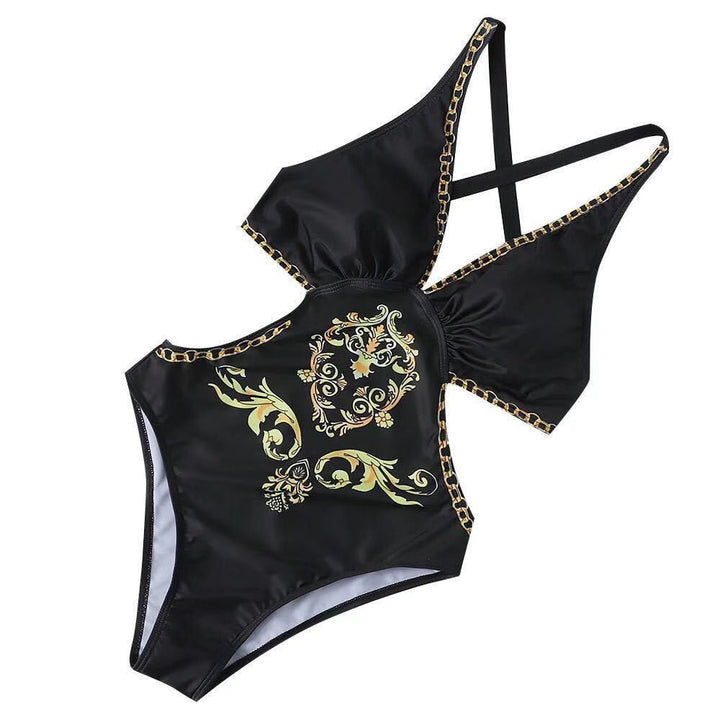 Ladies one-piece swimsuit with intricate design and adjustable straps Mune Fashion