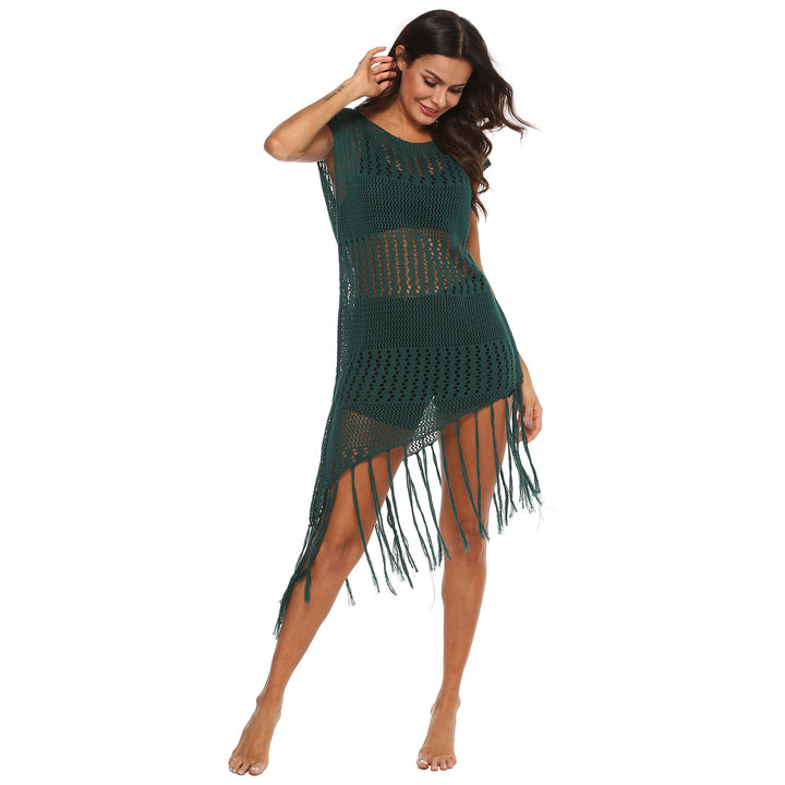 Women's beach dress with fringes and net design Mune Fashion