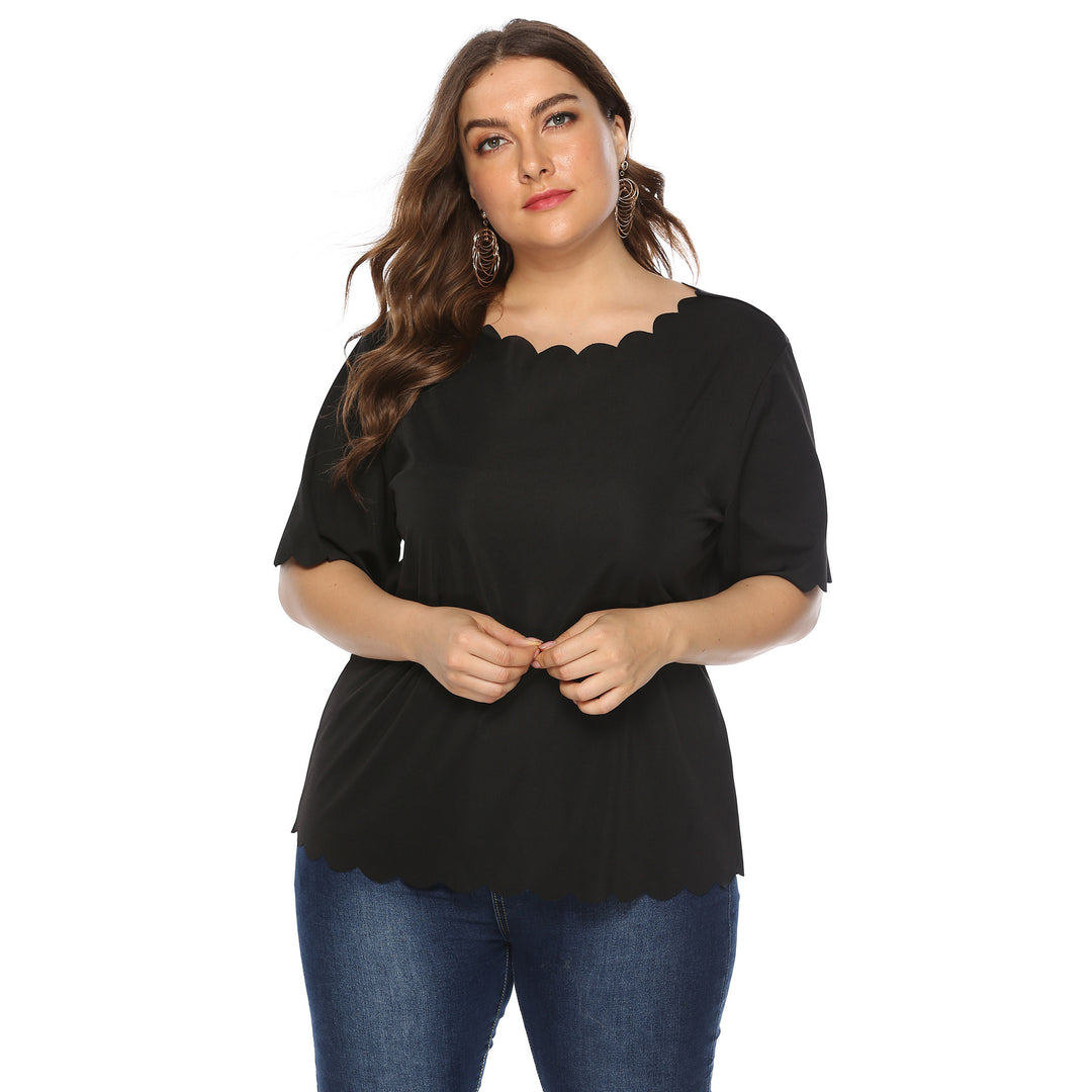 Women's elegant blouse shirt with wavy hem Mune Fashion