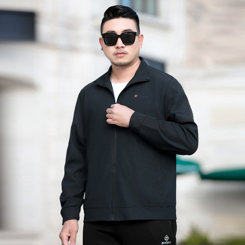 Men's Lightweight Casual Jacket with Zipper and Stand Collar Mune Fashion