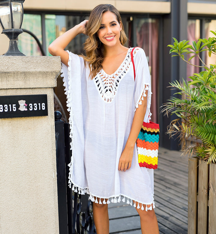 Women's airy kaftan with fringes Mune Fashion