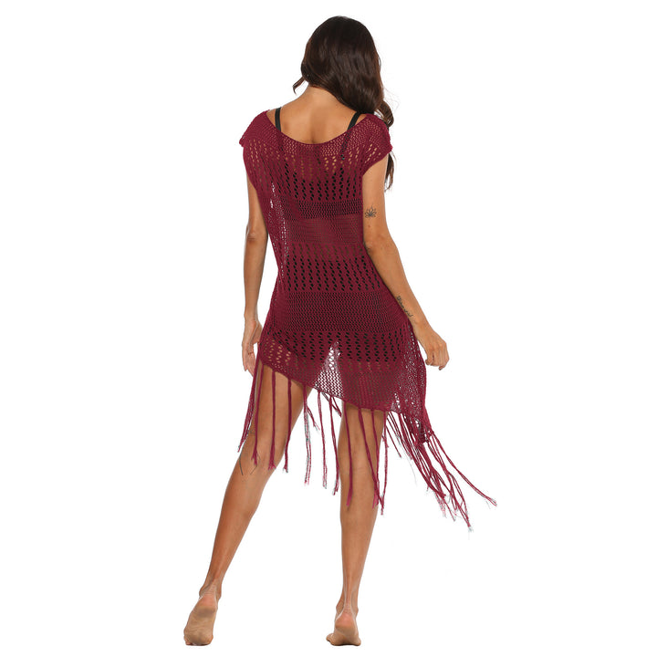 Women's beach dress with fringes and net design Mune Fashion