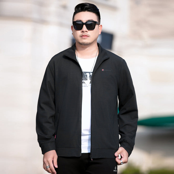 Men's Lightweight Casual Jacket with Zipper and Stand Collar Mune Fashion