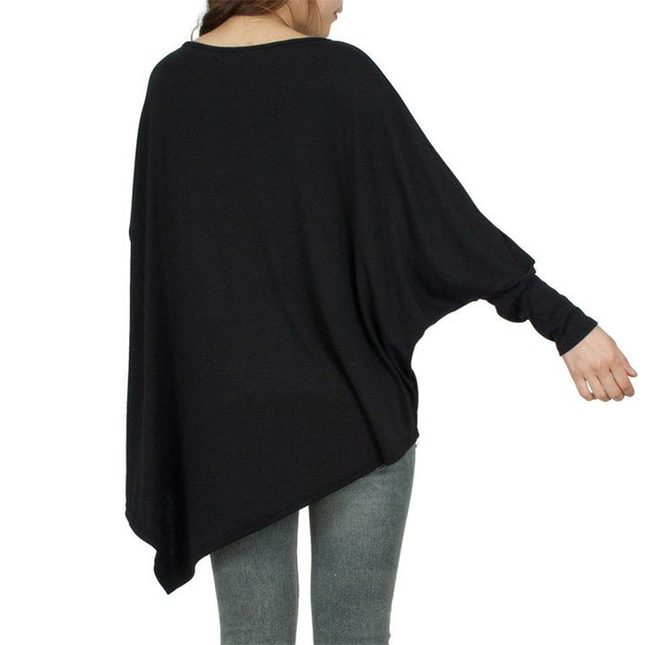 Women's Oversize Tunic with Asymmetrical Hem and Long Sleeves Mune Fashion