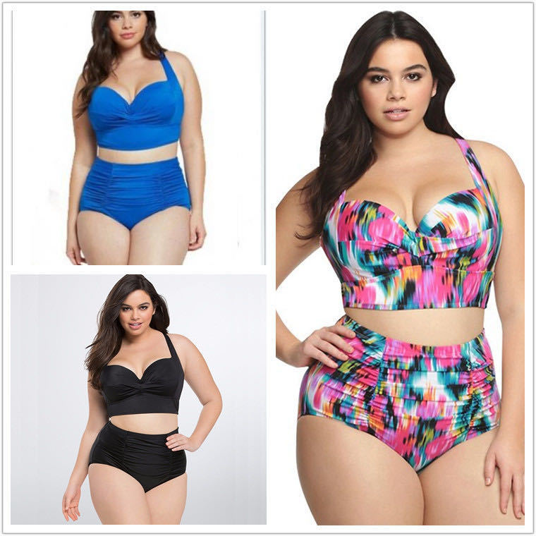 Women's High-Waisted Bikini Set with Elegant Gathering Mune Fashion