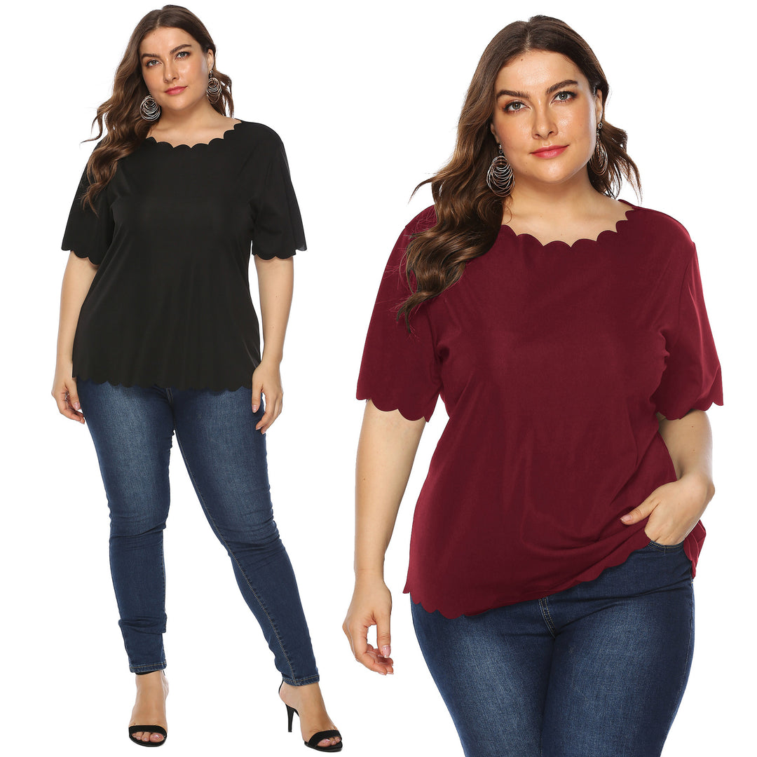 Women's elegant blouse shirt with wavy hem Mune Fashion