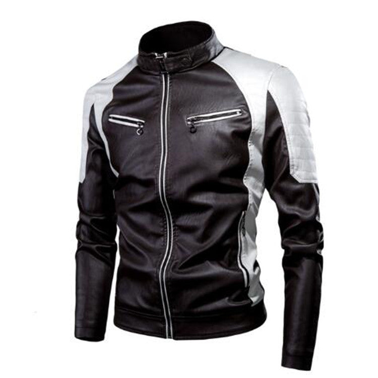 Men's Sporty Biker Leather Jacket Mune Fashion