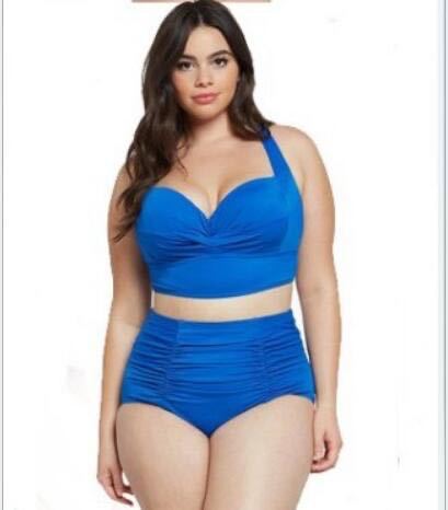 Women's High-Waisted Bikini Set with Elegant Gathering Mune Fashion