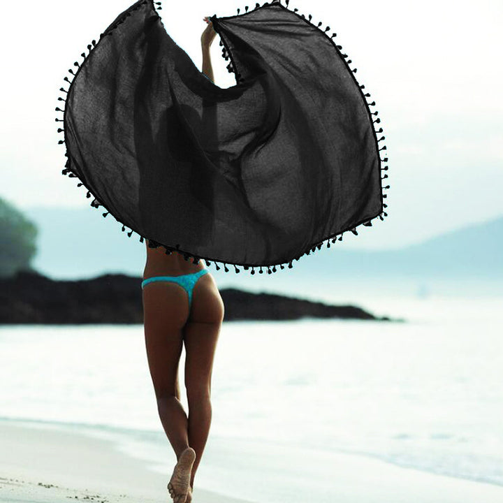 Women's airy beach sarong with playful tassels Mune Fashion
