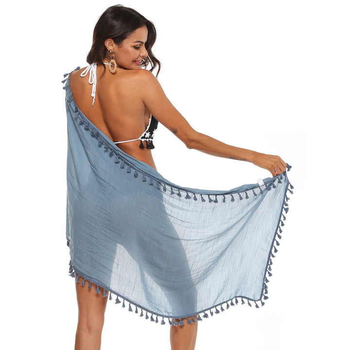 Women's airy beach sarong with playful tassels Mune Fashion