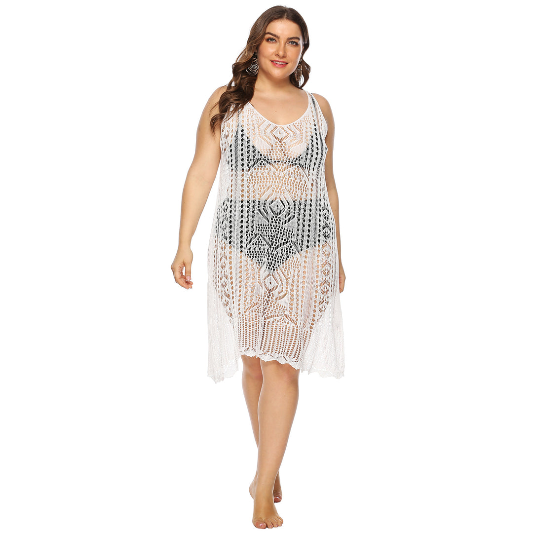 Women's crocheted beach cover-up with floral design Mune Fashion