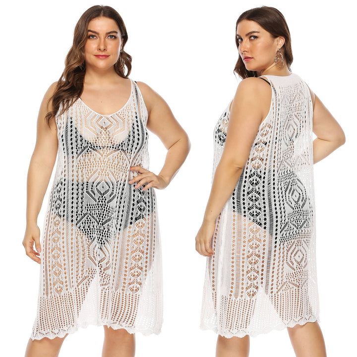 Women's crocheted beach cover-up with floral design Mune Fashion
