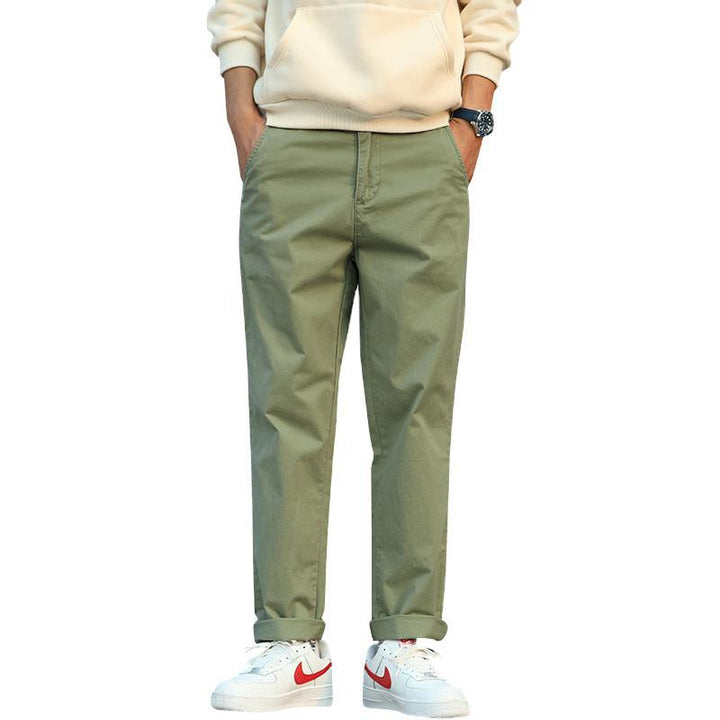 Men's twill pants in camouflage pattern with straight cut and belt loops Mune Fashion