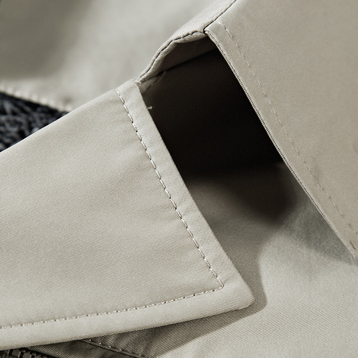 Men's short coat with teddy lining, lapel collar, and side pockets Mune Fashion