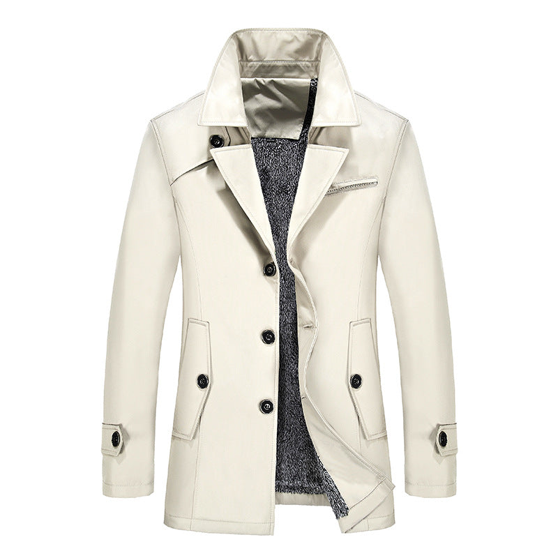 Men's short coat with teddy lining, lapel collar, and side pockets Mune Fashion