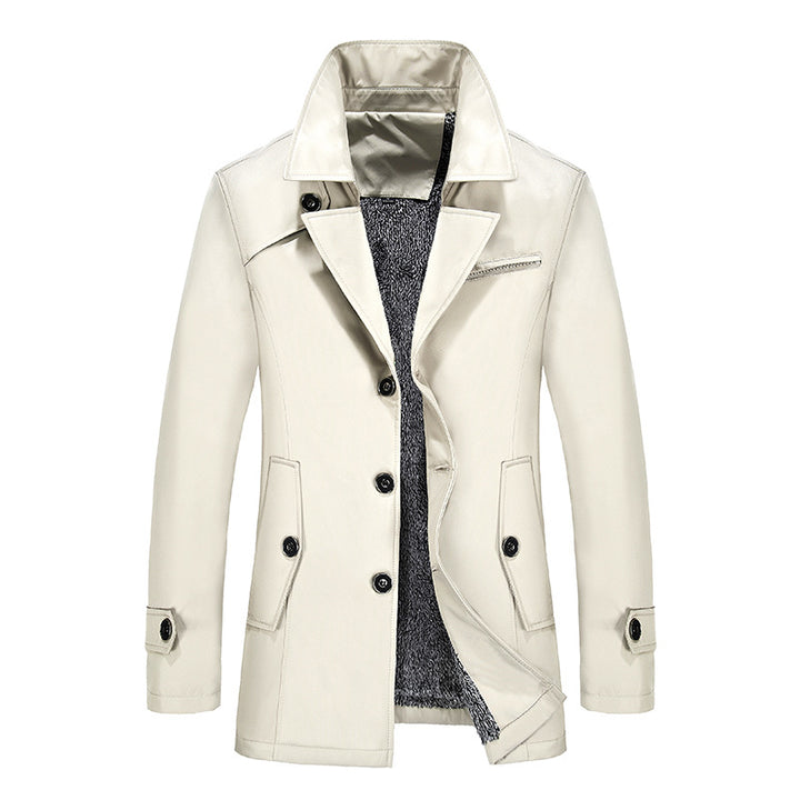 Men's short coat with teddy lining, lapel collar, and side pockets Mune Fashion