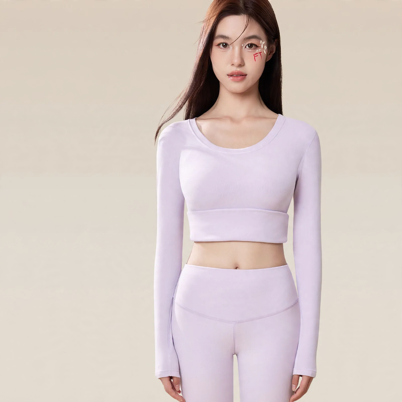 Women's thermal underwear set, elastic, round neck