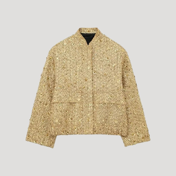 Mune | Women's Sequin Bomber Jacket – Tweed Style