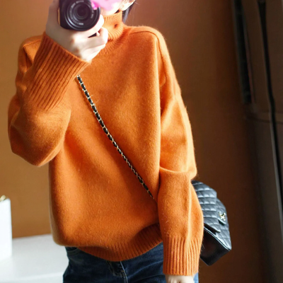 Women's Cashmere Sweater with Roll Neck