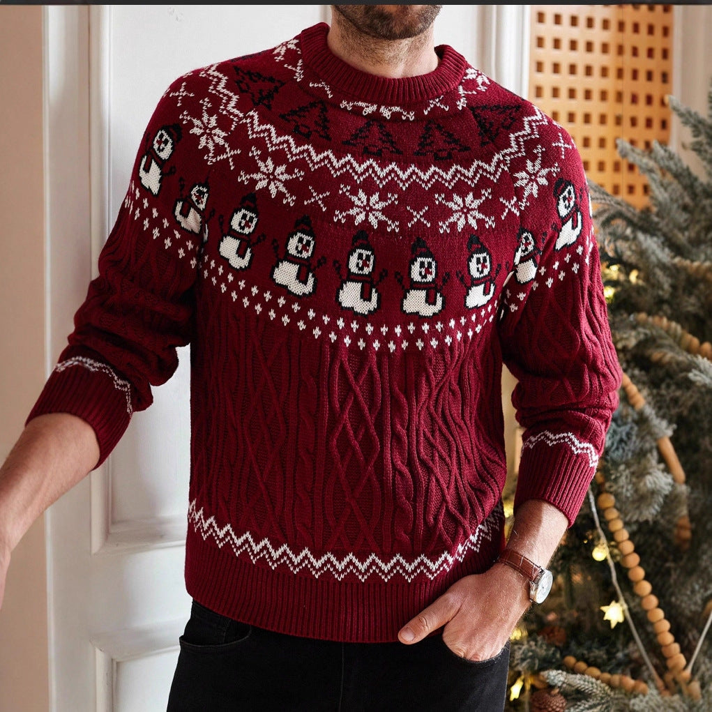 Retro Christmas sweater with snowman motif