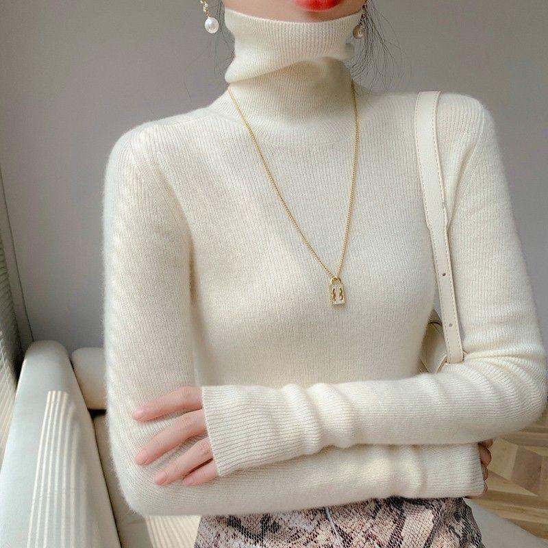 Fitted turtleneck sweater, various colors