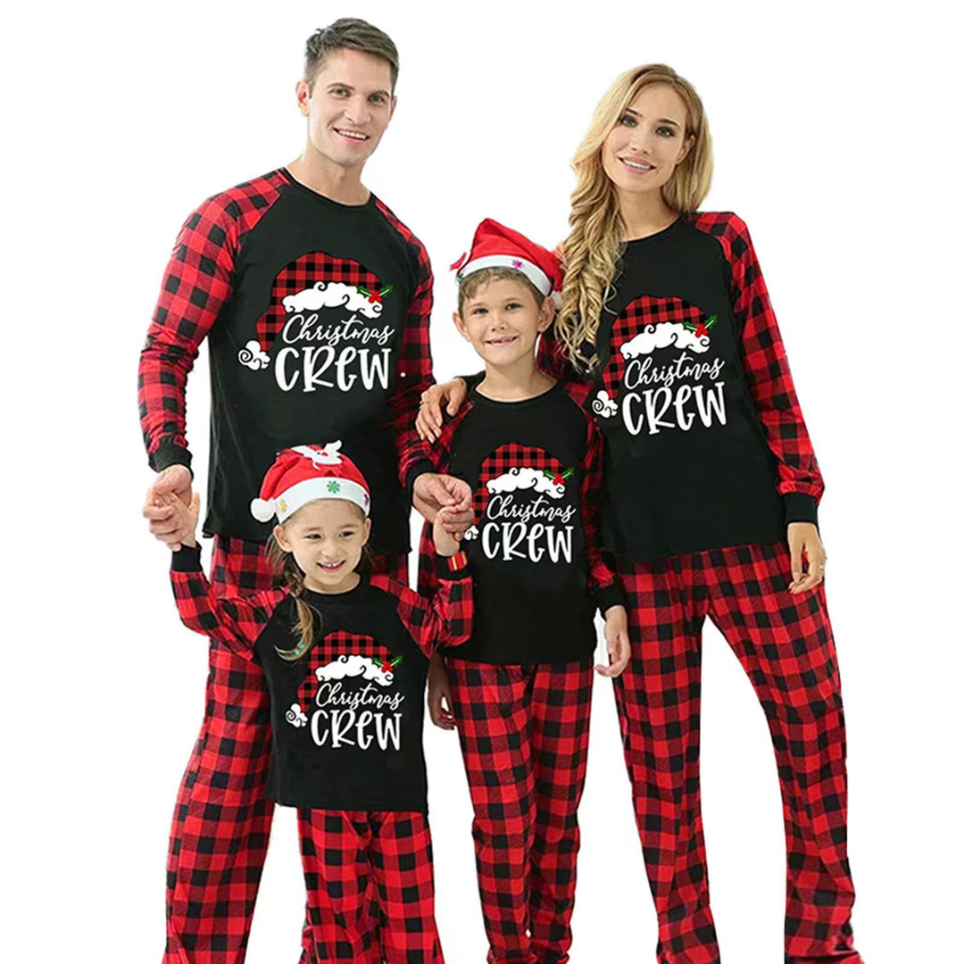 Christmas Pajama Set for the Family with Check Pattern