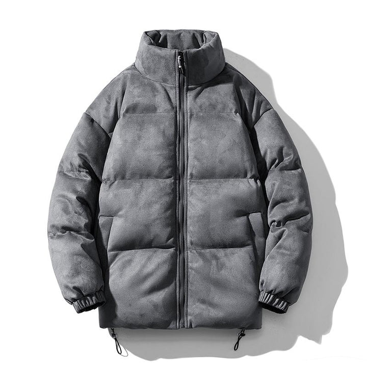 Padded men's winter jacket in suede look