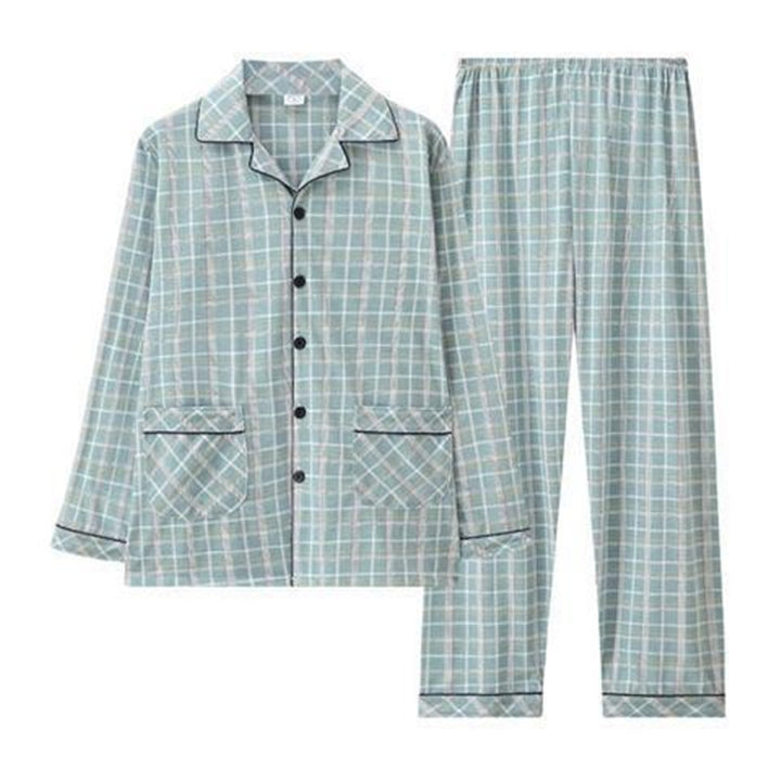 Men's Pajama Set made of pure cotton, checked