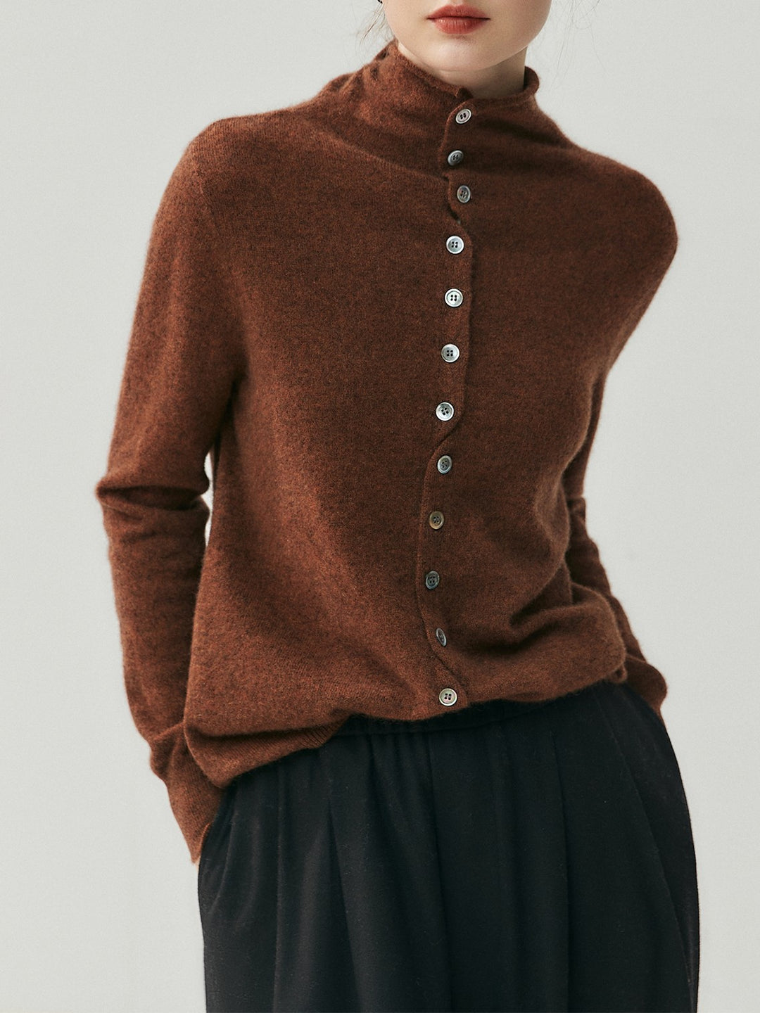 Cardigan with rolled edges, soft feel