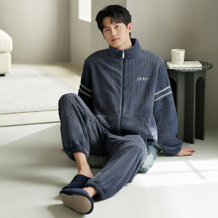 Warmer Herren-Pajama mit Reißverschluss