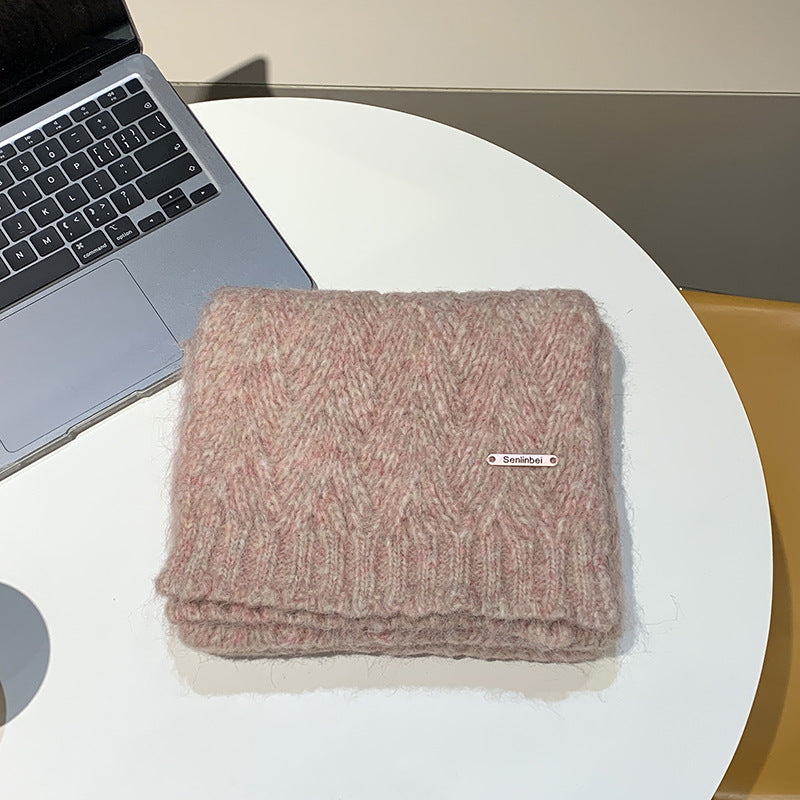 Knitted scarf made of alpaca wool blend, fashionable