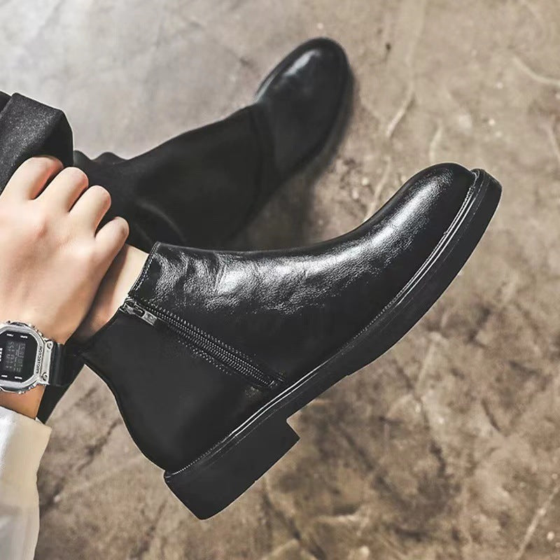 Modern Men's Chelsea Boots with Side Zipper