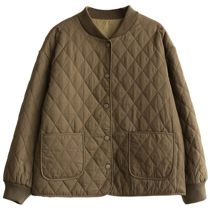 Quilted women's winter jacket in vintage style