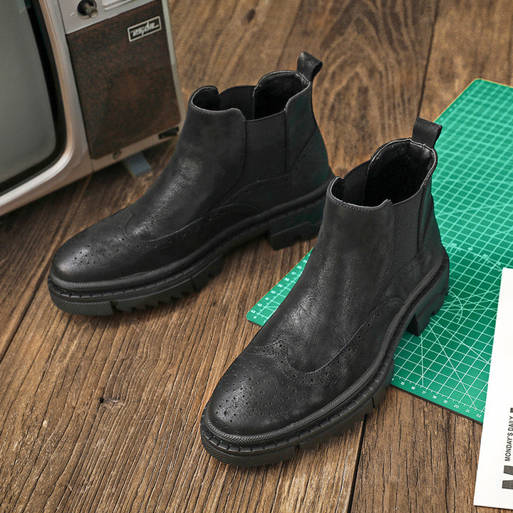Brogue Chelsea boots for men, S51-L