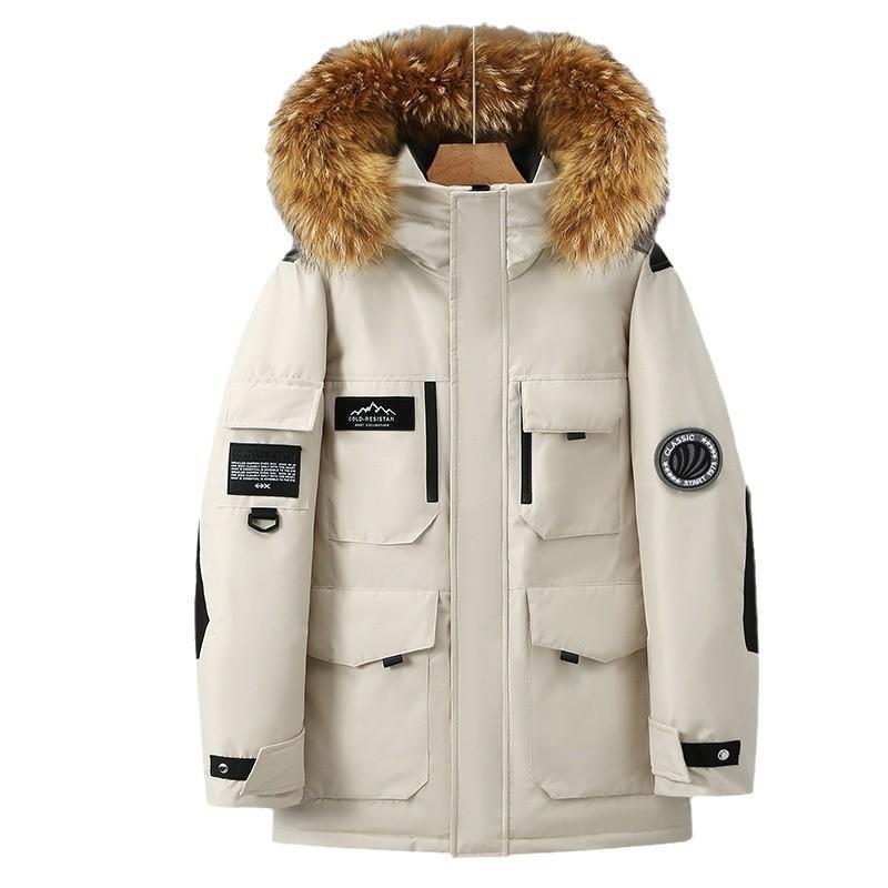 Padded unisex down jacket in workwear style