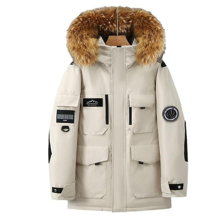 Padded unisex down jacket in workwear style